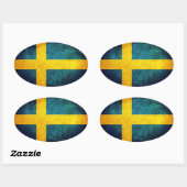 Swedish Flag Ovaler Aufkleber (Blatt)