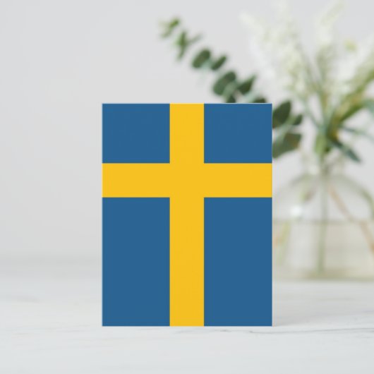 Swedish Flag Postkarte (Stehend Vorderseite)
