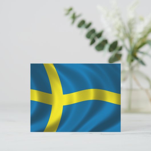 Swedish Flag Postkarte (Stehend Vorderseite)