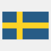 Swedish Flag Rechteckiger Aufkleber (Vorderseite)