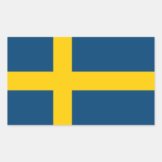 Swedish Flag Rechteckiger Aufkleber (Vorderseite)