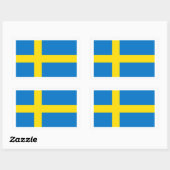 Swedish Flag Rechteckiger Aufkleber (Blatt)