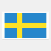 Swedish Flag Rechteckiger Aufkleber (Vorderseite)