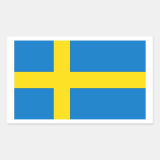 Swedish Flag Rechteckiger Aufkleber (Vorderseite)