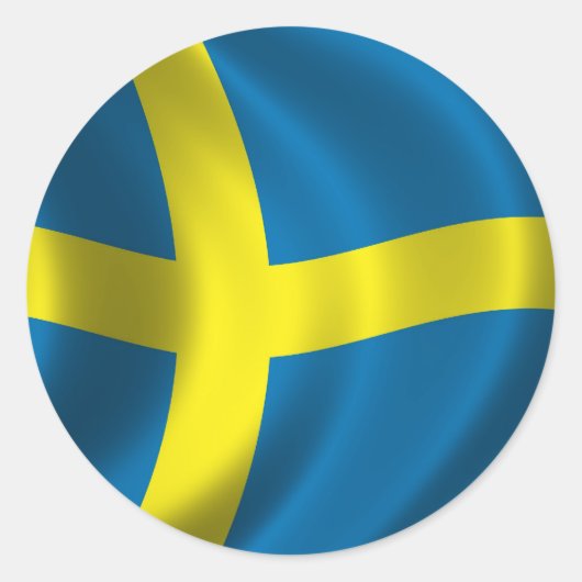 Swedish Flag Runder Aufkleber (Vorderseite)
