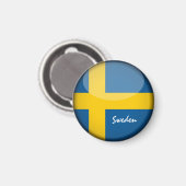 Swedish flag & Sweden holiday, travel /sport Magnet (Vorderseite/Rückseite)