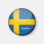 Swedish flag & Sweden holiday, travel /sport Magnet (Vorne)
