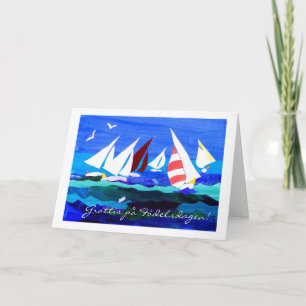 Swedish Greeting Birthday Card - Sailing Karte