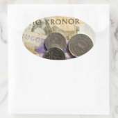 Swedish kroner ovaler aufkleber (Tasche)