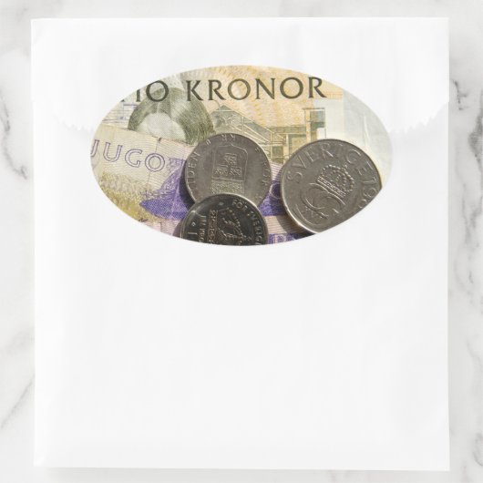 Swedish kroner ovaler aufkleber (Tasche)