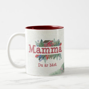 Swedish Mamma Jag älskar dig Two-Tone Coffee Tass Zweifarbige Tasse