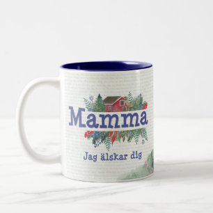 Swedish Mamma Jag älskar dig Two-Tone Coffee Tass Zweifarbige Tasse