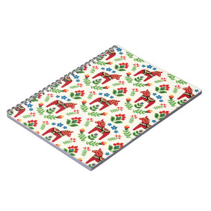 Swedish Red Dala Horses notebook Notizblock