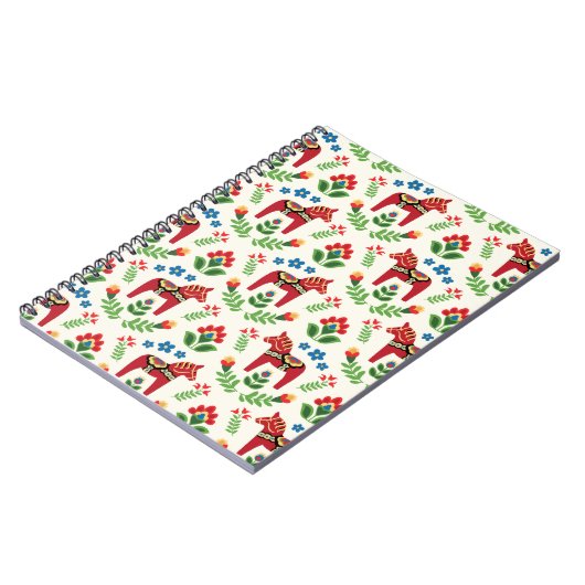 Swedish Red Dala Horses notebook Notizblock (Linke Seite)
