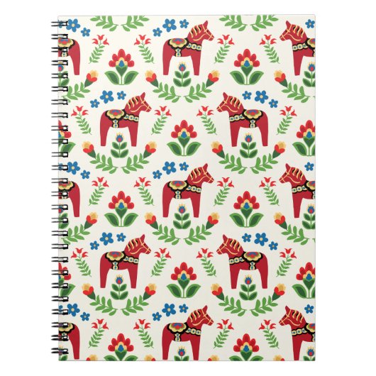 Swedish Red Dala Horses notebook Notizblock (Vorderseite)