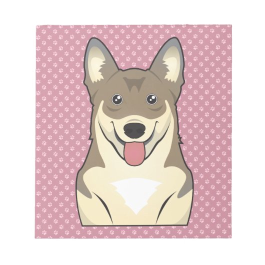 Swedish Vallhund Cartoon Notizblock (Vorderseite)