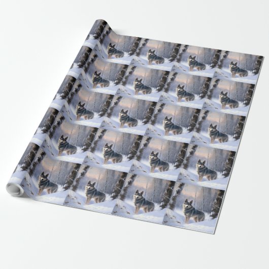 Swedish Vallhund Let It Snow Christmas Geschenkpapier (Ungerollt)