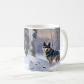 Swedish Vallhund Let It Snow Christmas Kaffeetasse (VorderseiteRechts)