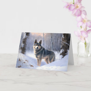 Swedish Vallhund Let It Snow Christmas Karte