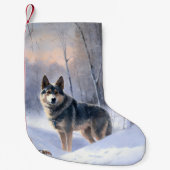 Swedish Vallhund Let It Snow Christmas Kleiner Weihnachtsstrumpf (Vorderseite)