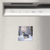 Swedish Vallhund Let It Snow Christmas Magnet (In Situ (Geschirrspüler))