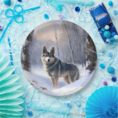 Swedish Vallhund Let It Snow Christmas Pappteller (Party)