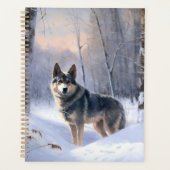 Swedish Vallhund Let It Snow Christmas Planer (Vorderseite)