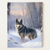 Swedish Vallhund Let It Snow Christmas Planer (Rückseite)