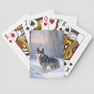 Swedish Vallhund Let It Snow Christmas Spielkarten