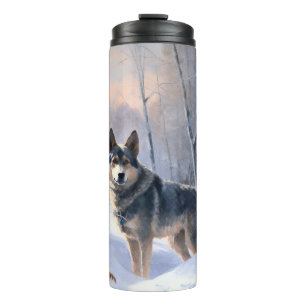 Swedish Vallhund Let It Snow Christmas Thermosbecher