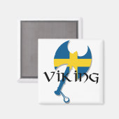 Swedish Viking Sweden flagge Ax Magnet (Vorderseite/Rückseite)