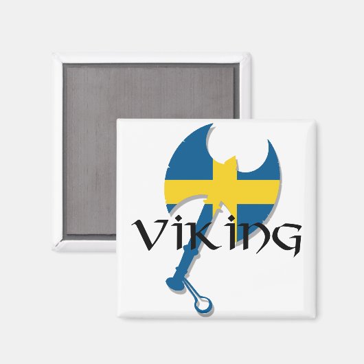 Swedish Viking Sweden flagge Ax Magnet (Vorderseite/Rückseite)