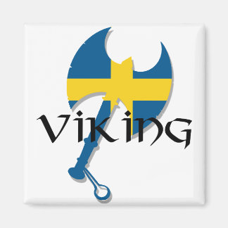Swedish Viking Sweden flagge Ax Magnet