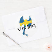 Swedish Viking Sweden flagge Ax Runder Aufkleber (Umschlag)