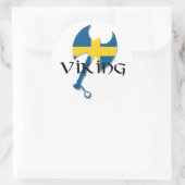 Swedish Viking Sweden flagge Ax Runder Aufkleber (Tasche)