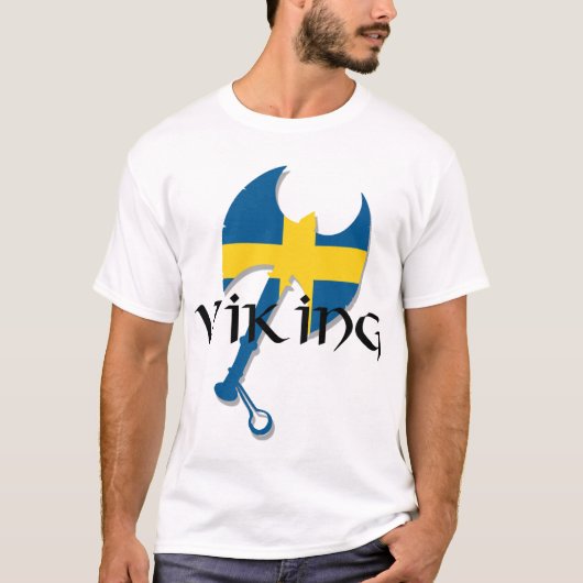 Swedish Viking Sweden flagge Ax T-Shirt (Vorderseite)
