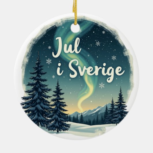 Swedish Winter Magic "Jul i Sverige" Keramik Ornament (Hinten)