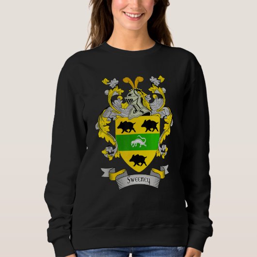 Sweeney Coat of Arms Sweeney Nachname Familienwapp Sweatshirt (Vorderseite)