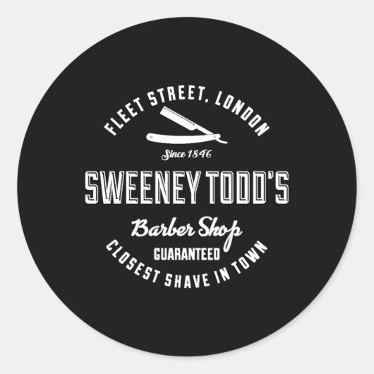Sweeney Todd's Barber Shop Runder Aufkleber (Vorderseite)