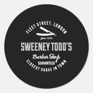 Sweeney Todd's Barber Shop Runder Aufkleber