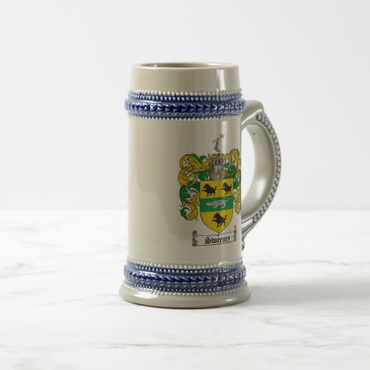 Sweeney Wappen Stein Bierglas (VorderseiteRechts)