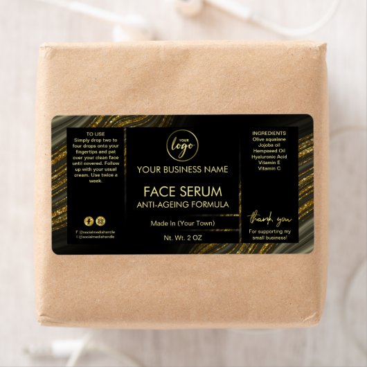 Sweep Agate Black Gold Face Fair Serum Label (Insitu)