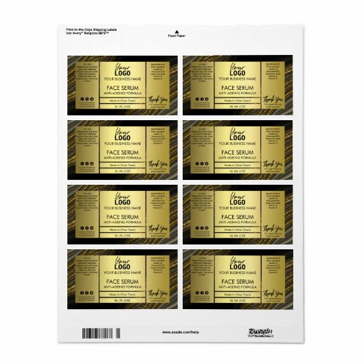 Sweep Agate Glitzer Gold Face Fair Serum Label (Vorne)