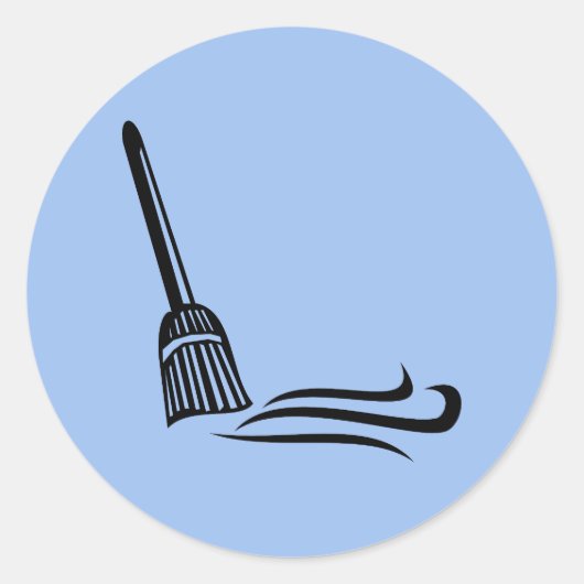 Sweep Broom - Clean Sweep Classic Round Sticker (Vorderseite)