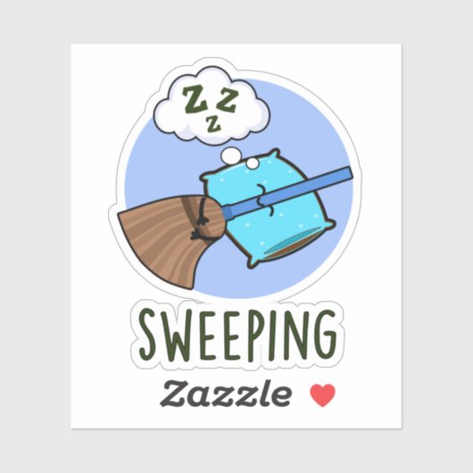 Sweep Funny Sleeping Broom Pub Aufkleber (Blatt)