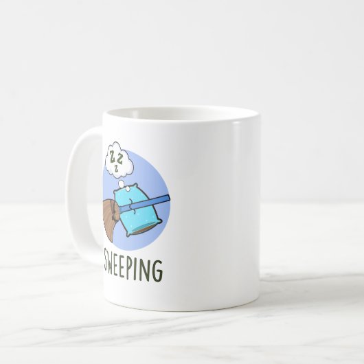 Sweep Funny Sleeping Broom Pub Kaffeetasse (Vorderseite Links)