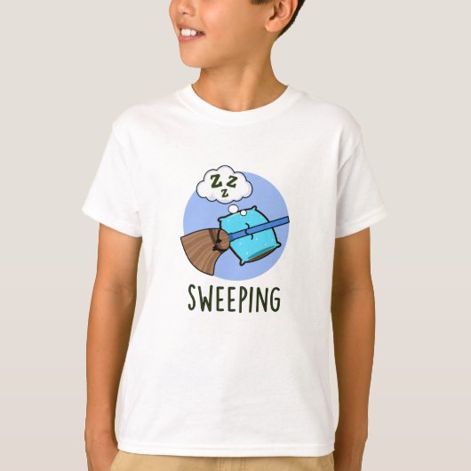 Sweep Funny Sleeping Broom Pub T-Shirt (Vorderseite)