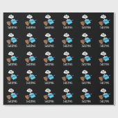 Sweep Funny Sleeping Broom Pun Dark BG Geschenkpapier (Flach)