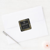 Sweep Glitzer Agate Gold Black Candle Labels Quadratischer Aufkleber (Umschlag)
