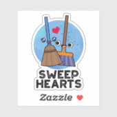 Sweep Hearts Funny Sweet Hearts Broom Puff Aufkleber (Blatt)